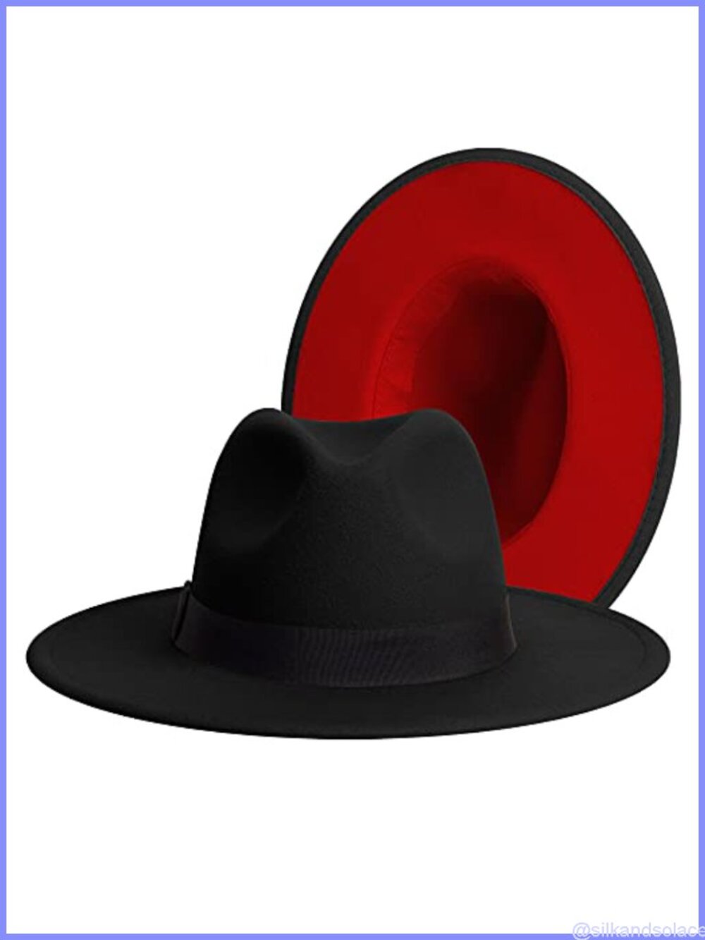 Wide Brim Fedora Hat Adjustable Felt Panama Dress Hat with Band